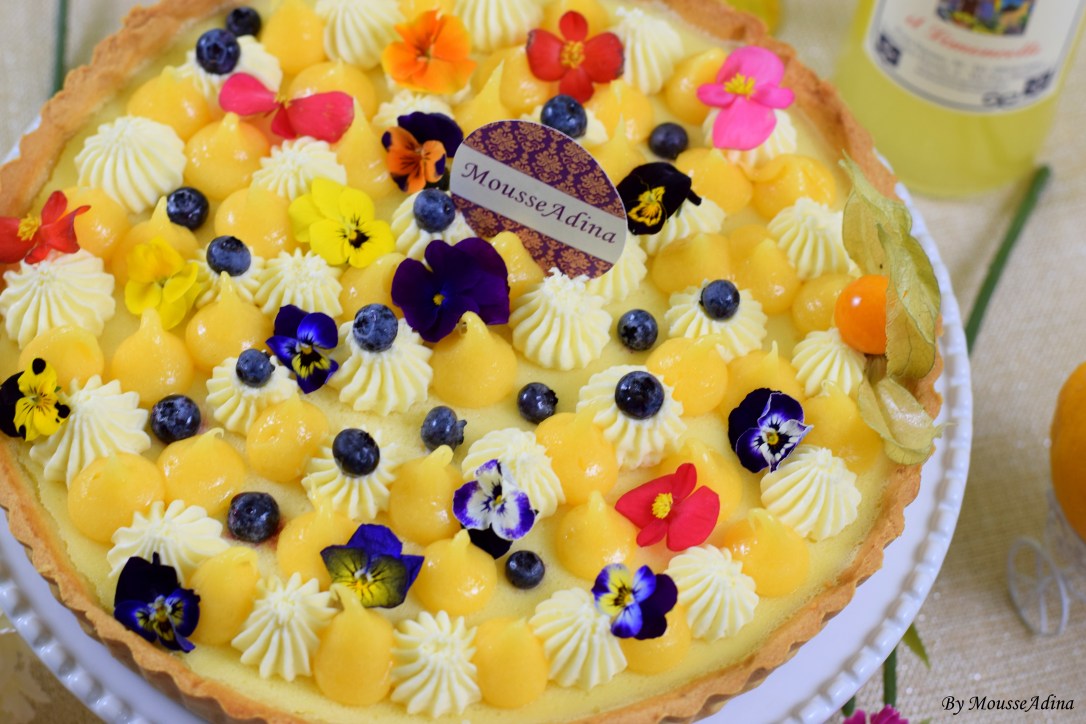 Tartă cu lămâie, lemon curd și ganache de ciocolată albă